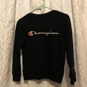 Boys Size S Black Champion Crew Neck